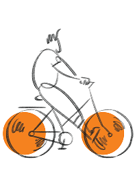 Sketch of someone cycling